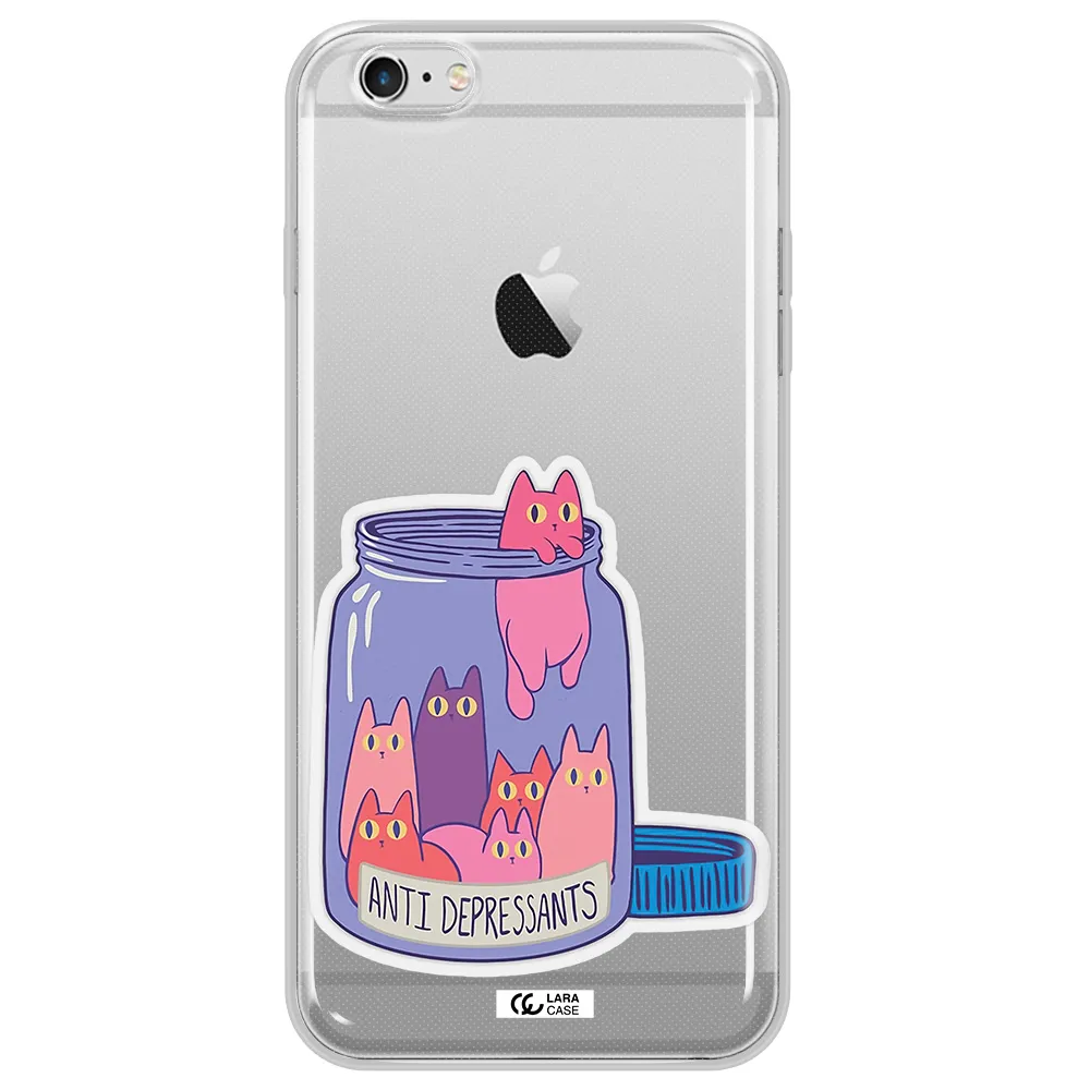 Anti Depressants Cats Apple iPhone 6 s plus Clear TPU Case