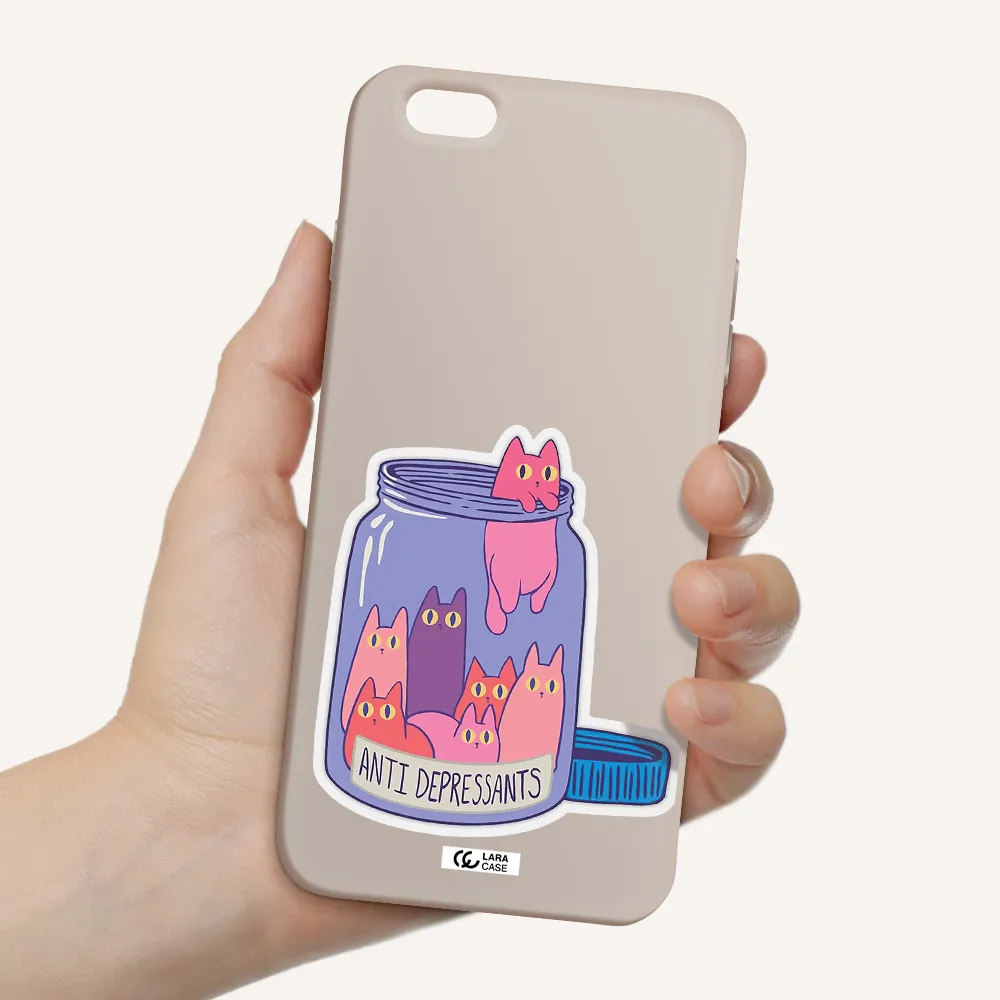 Anti Depressants Cats Apple iPhone 6 s plus Silicone Stone Case