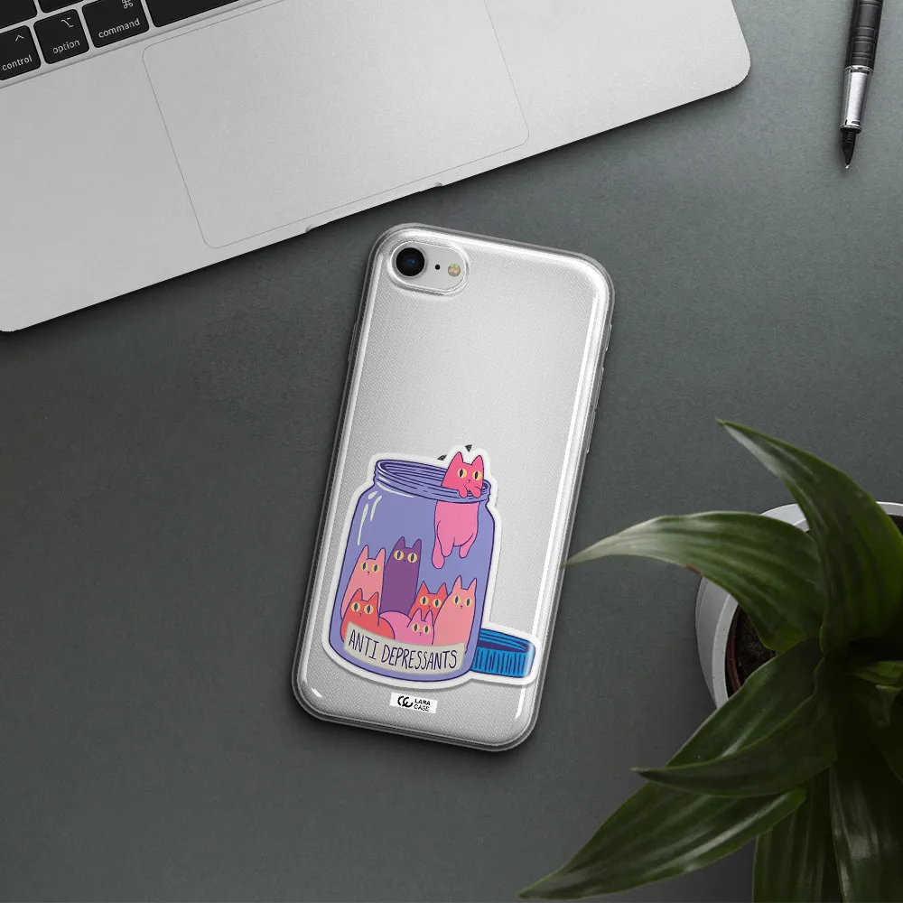 Anti Depressants Cats Apple Iphone Se 2020 Clear Tpu Case