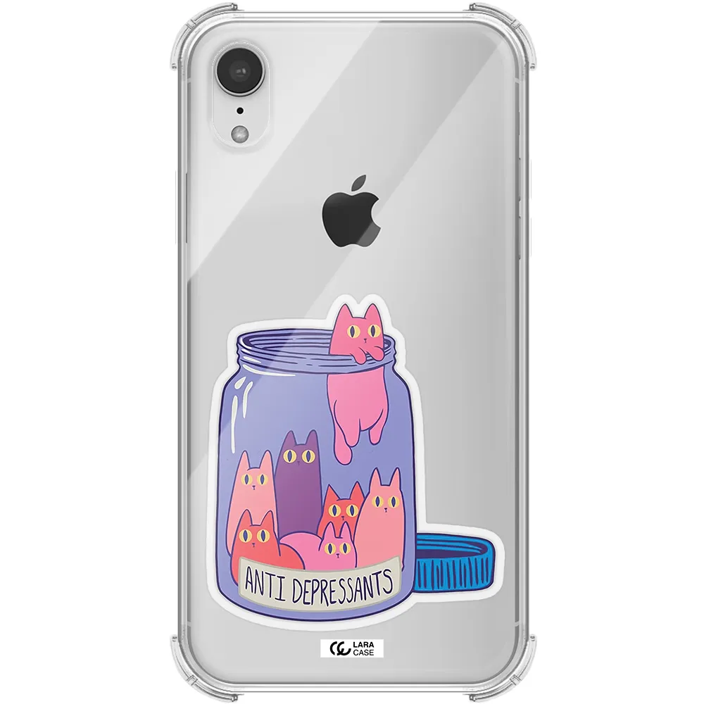 Anti Depressants Cats Apple iPhone XR Clear PC Case
