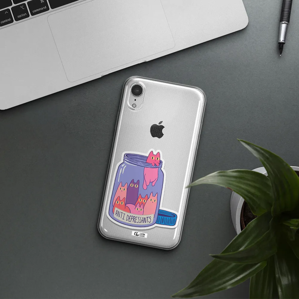 Anti Depressants Cats Apple iPhone XR Clear TPU Case