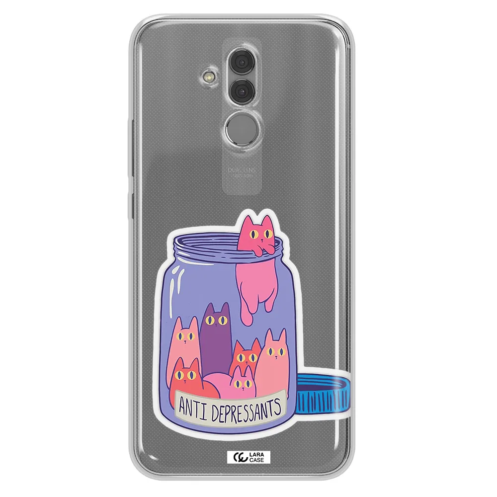 Anti Depressants Cats Huawei Mate 20 Lite Clear TPU Case