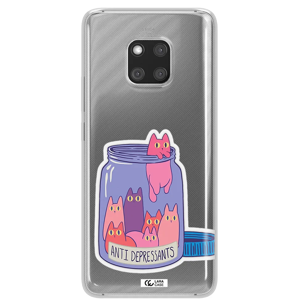 Anti Depressants Cats Huawei Mate 20 Pro Clear TPU Case