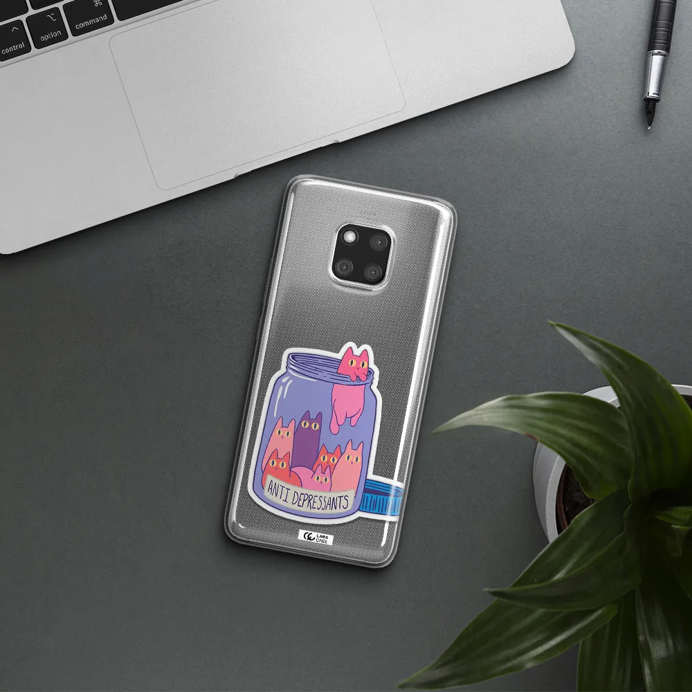 Anti Depressants Cats Huawei Mate 20 Pro Clear TPU Case
