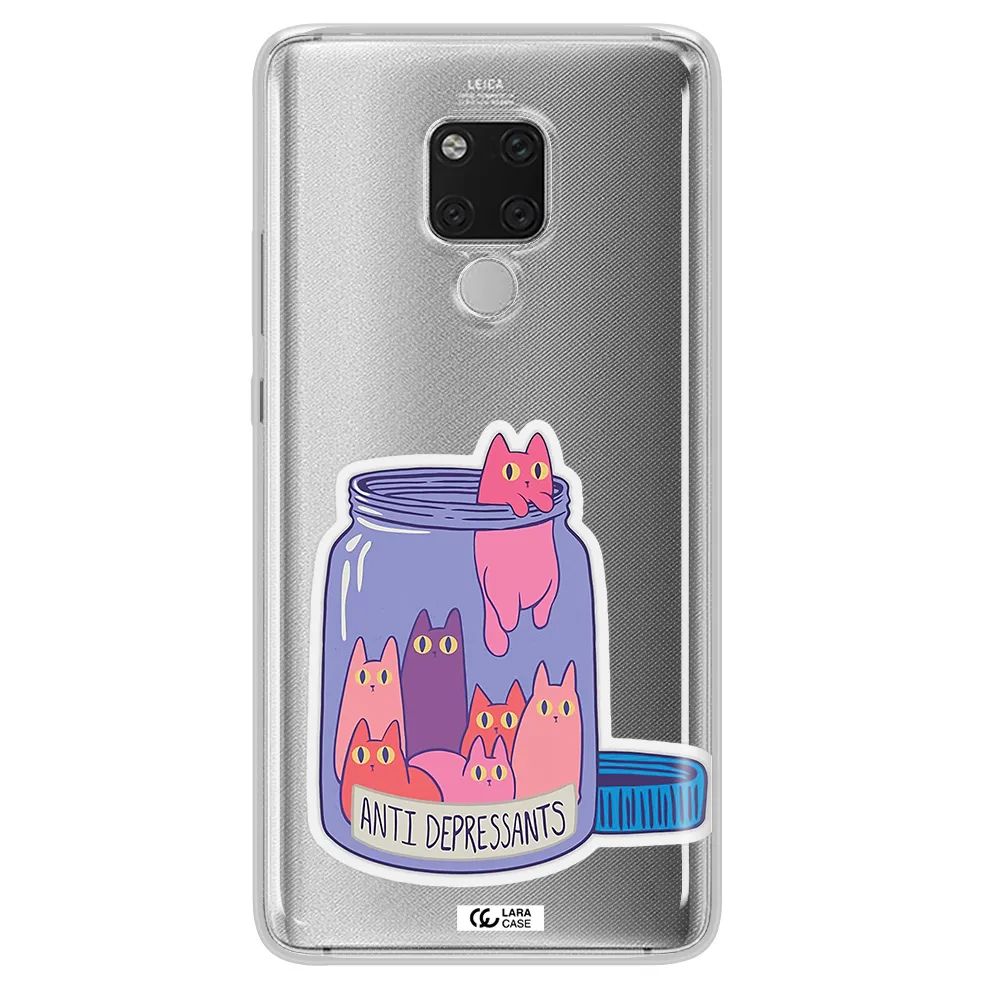 Anti Depressants Cats Huawei Mate 20X Clear TPU Case