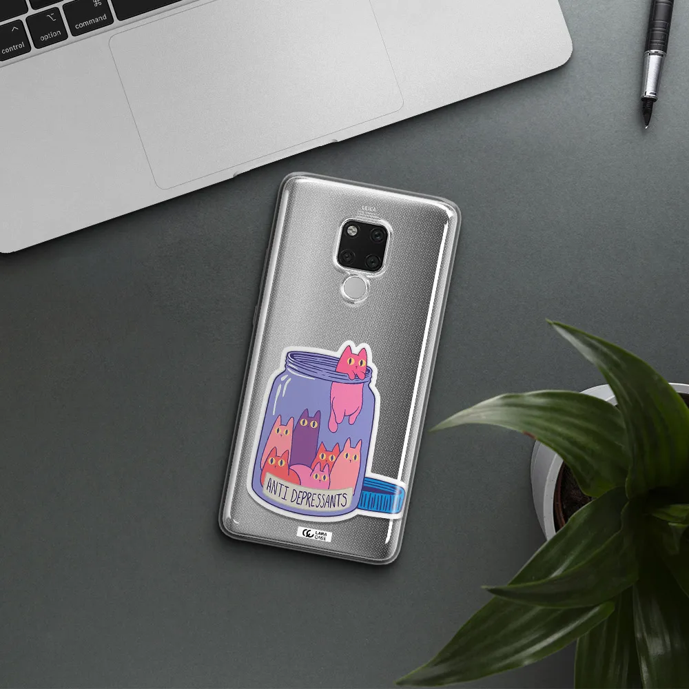 Anti Depressants Cats Huawei Mate 20X Clear TPU Case