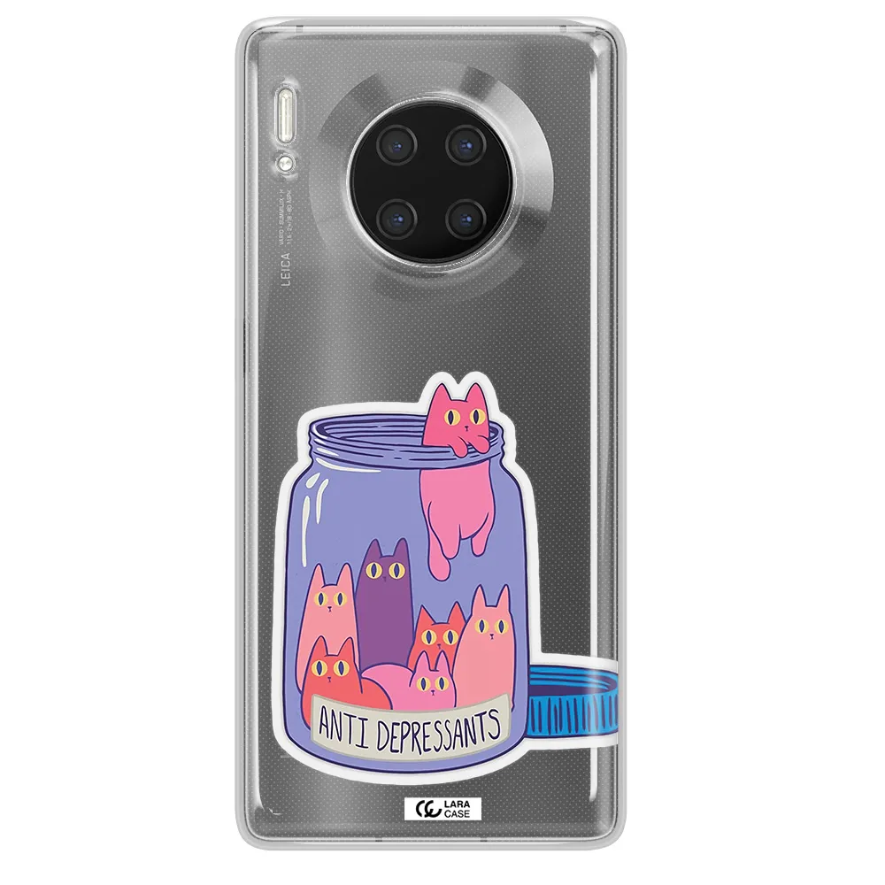 Anti Depressants Cats Huawei Mate 30 Pro Clear TPU Case