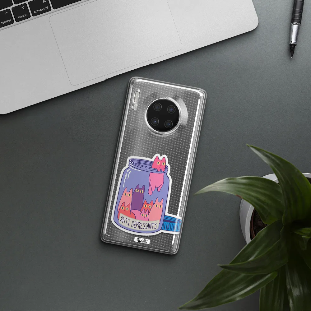 Anti Depressants Cats Huawei Mate 30 Pro Clear TPU Case