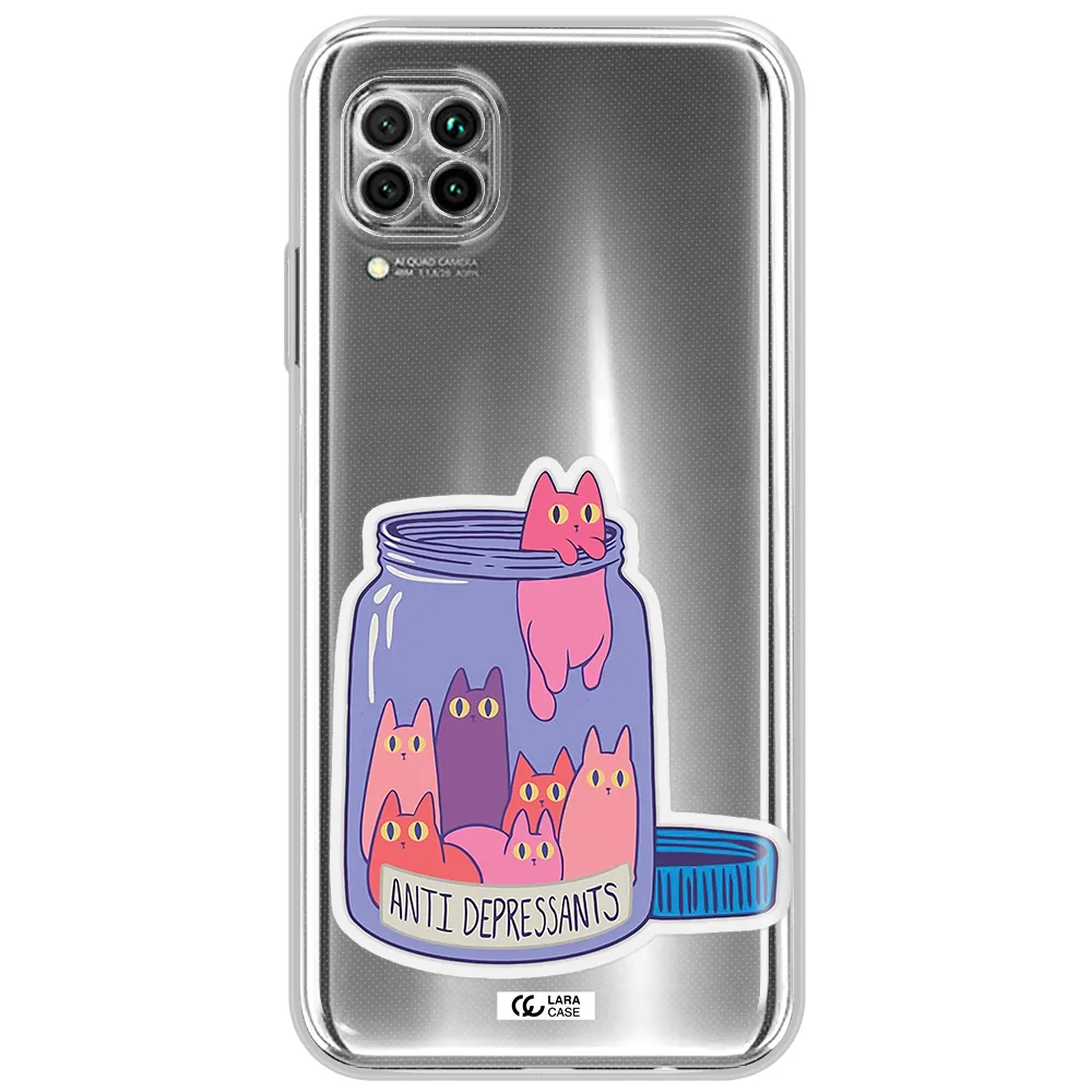 Anti Depressants Cats Huawei Nova 7I Clear Tpu Case