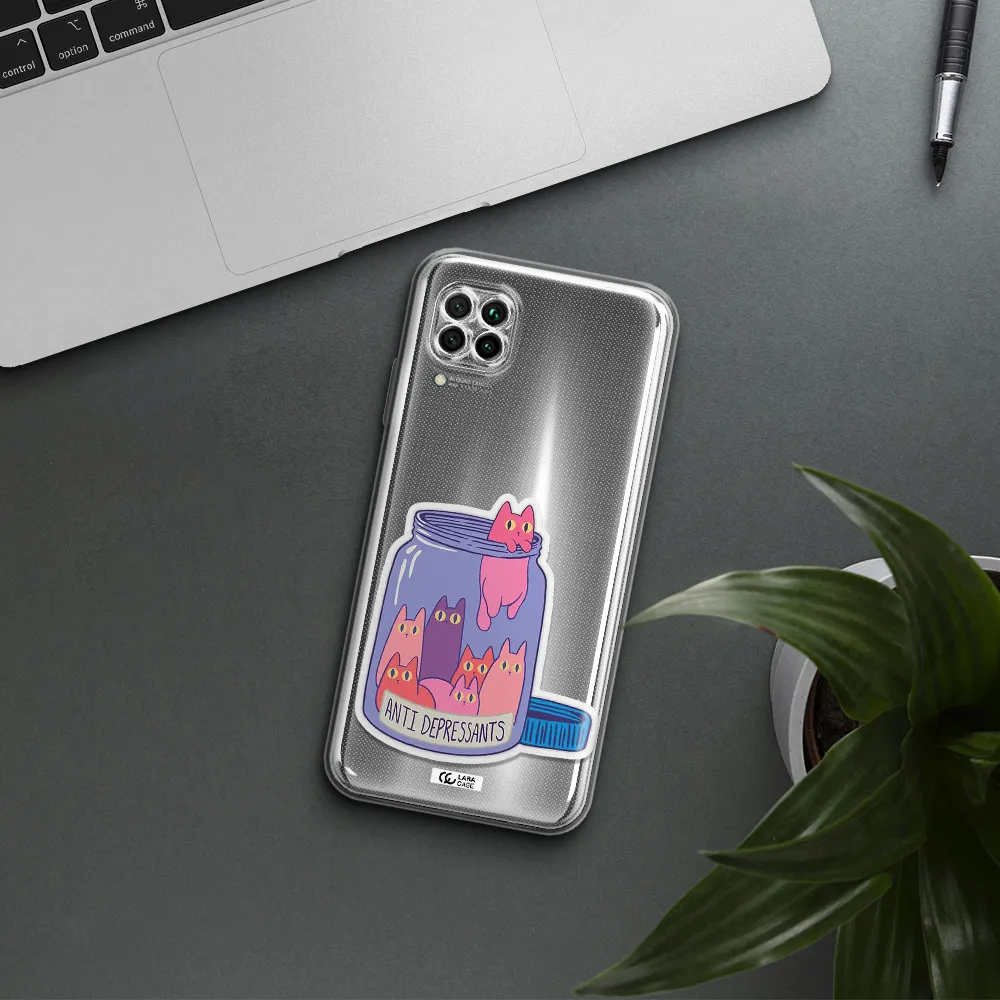 Anti Depressants Cats Huawei Nova 7I Clear Tpu Case