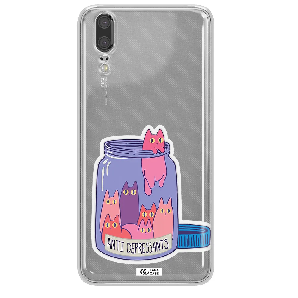 Anti Depressants Cats Huawei P20 Clear TPU Case
