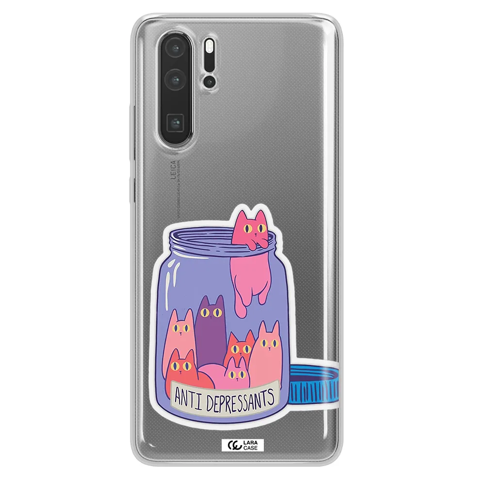 Anti Depressants Cats Huawei P30 Pro Clear TPU Case