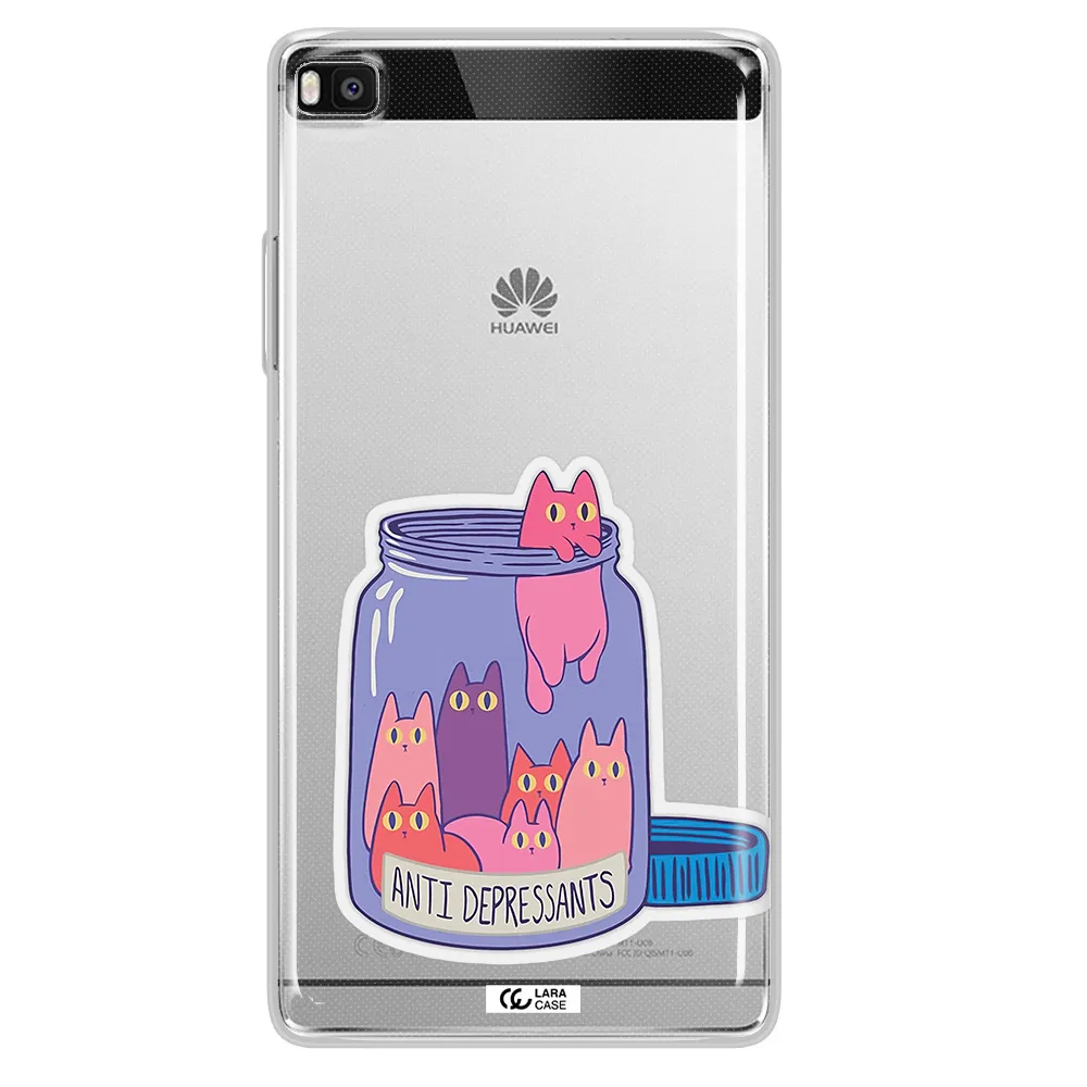 Anti Depressants Cats Huawei P8 Clear TPU Case
