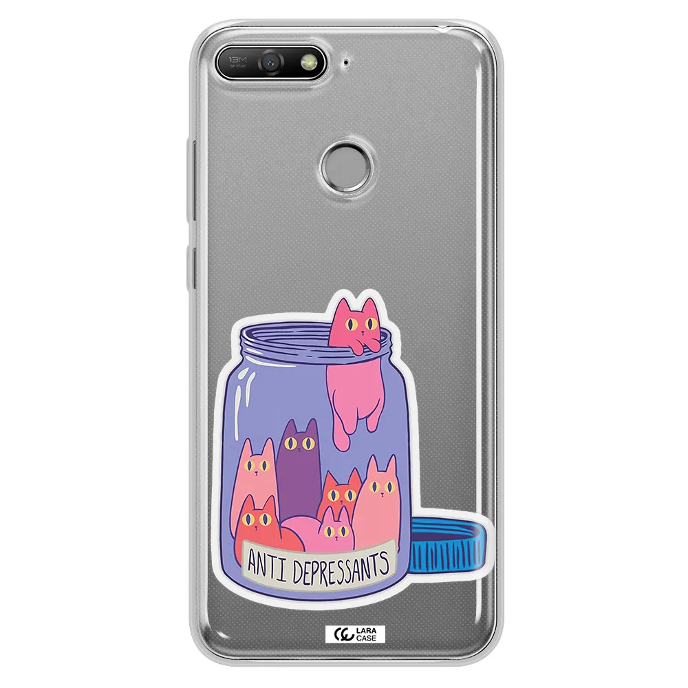 Anti Depressants Cats Huawei Y6 Prime 2018 Clear TPU Case