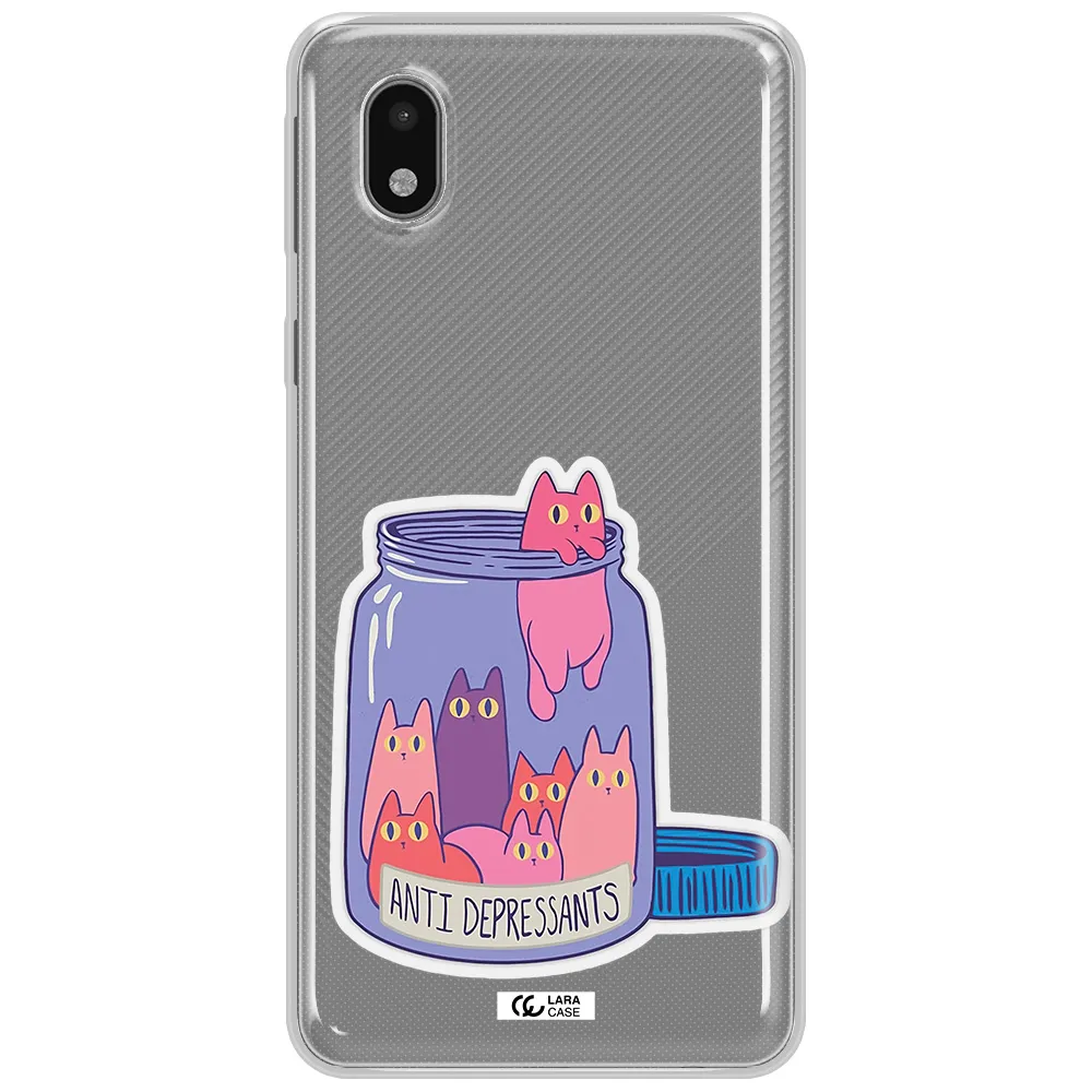 Anti Depressants Cats Samsung A01 Core Clear Tpu Case