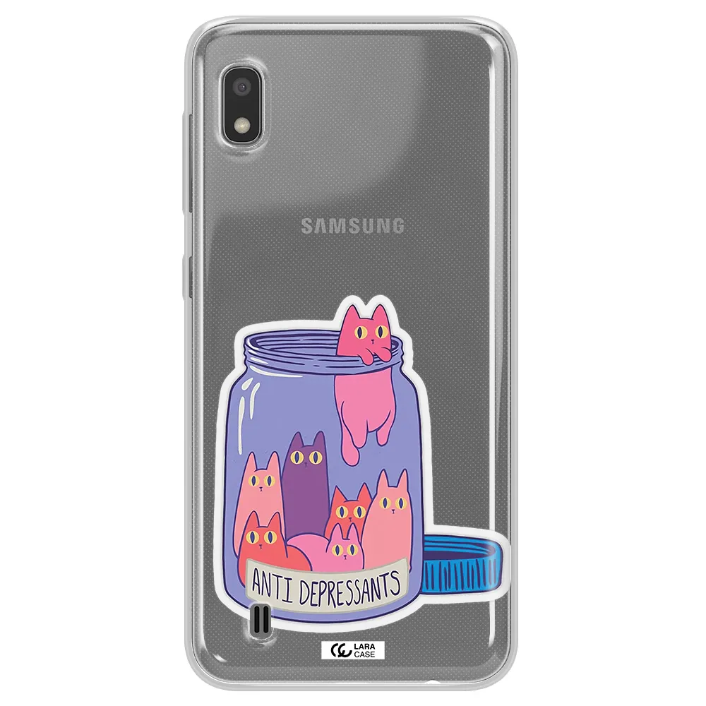 Anti Depressants Cats Samsung A10 Clear TPU Case