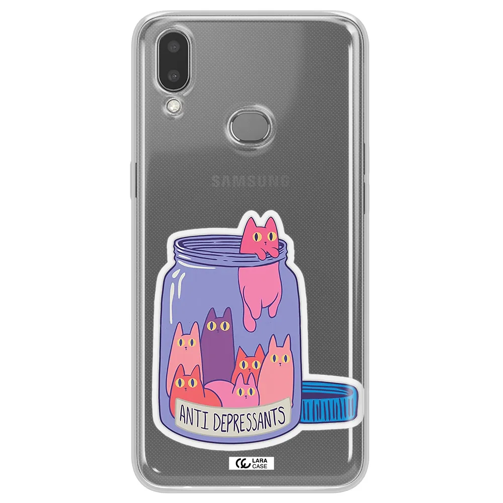 Anti Depressants Cats Samsung A10S Clear TPU Case