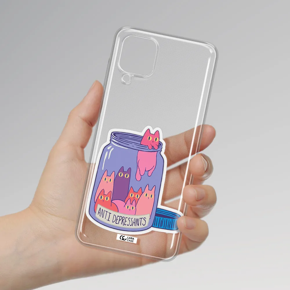 Anti Depressants Cats Samsung A12 4g Clear TPU Case