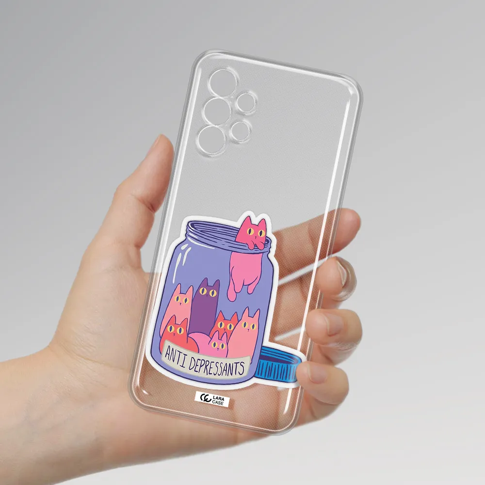 Anti Depressants Cats Samsung A13 4g Clear TPU Case