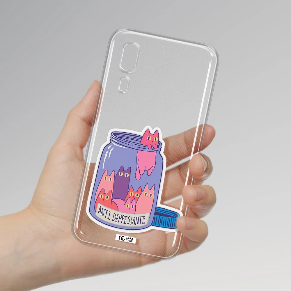 Anti Depressants Cats Samsung A2 Core Clear TPU Case