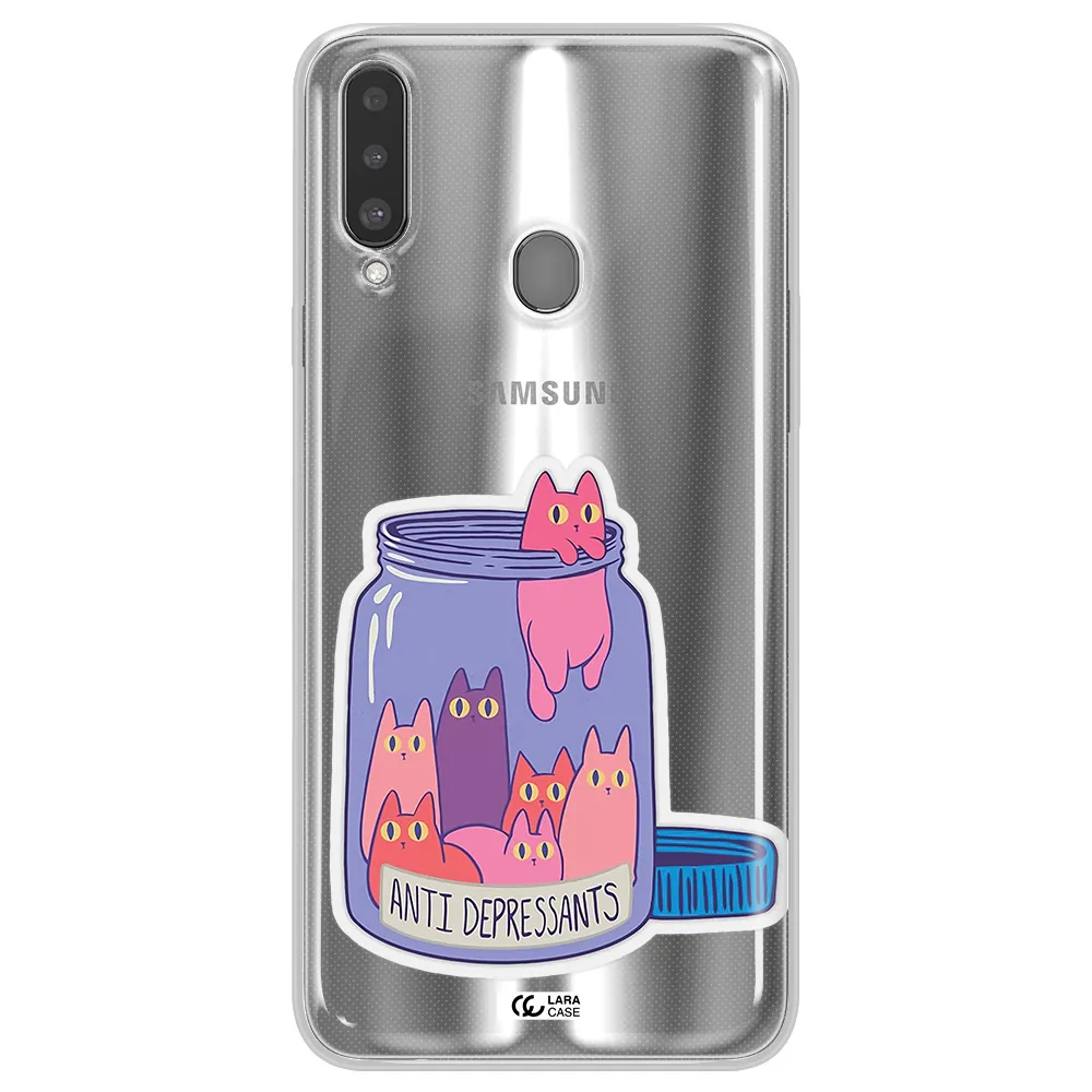 Anti Depressants Cats Samsung A20S Clear TPU Case