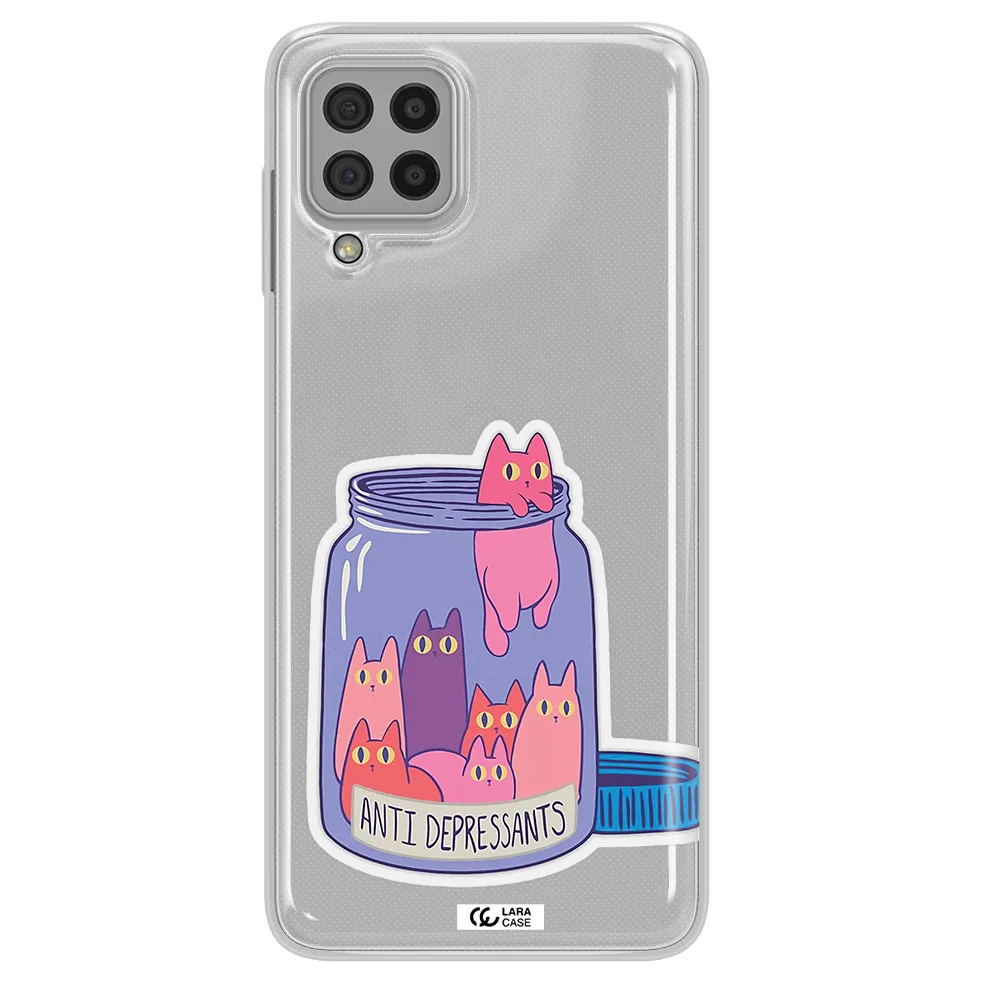 Anti Depressants Cats Samsung A22 4g Clear TPU Case