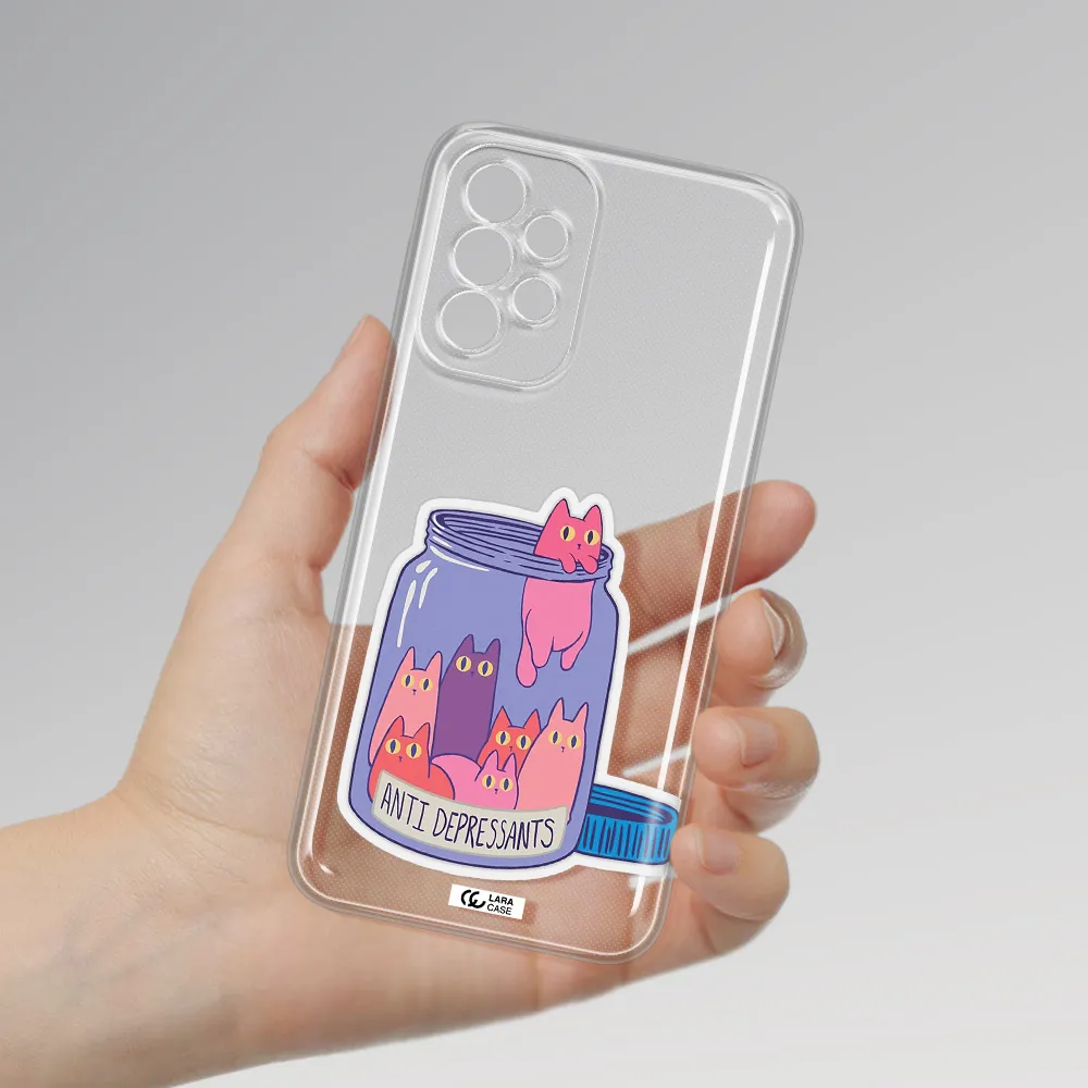 Anti Depressants Cats Samsung A23 5G Clear Tpu Case