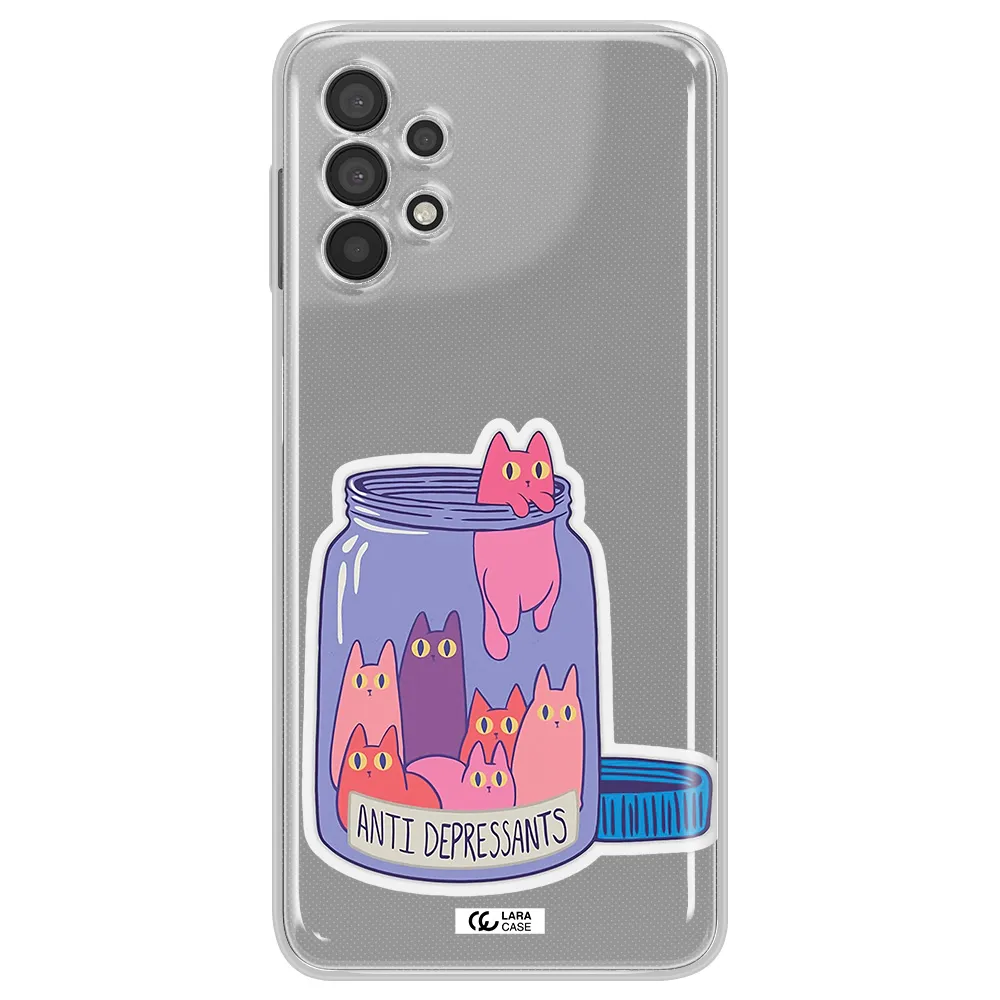 Anti Depressants Cats Samsung A32 4G Clear Tpu Case