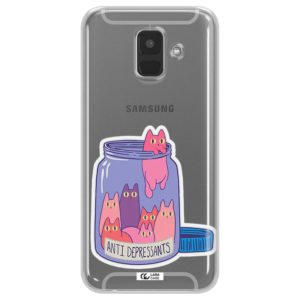 Anti Depressants Cats Samsung A6 Clear TPU Case