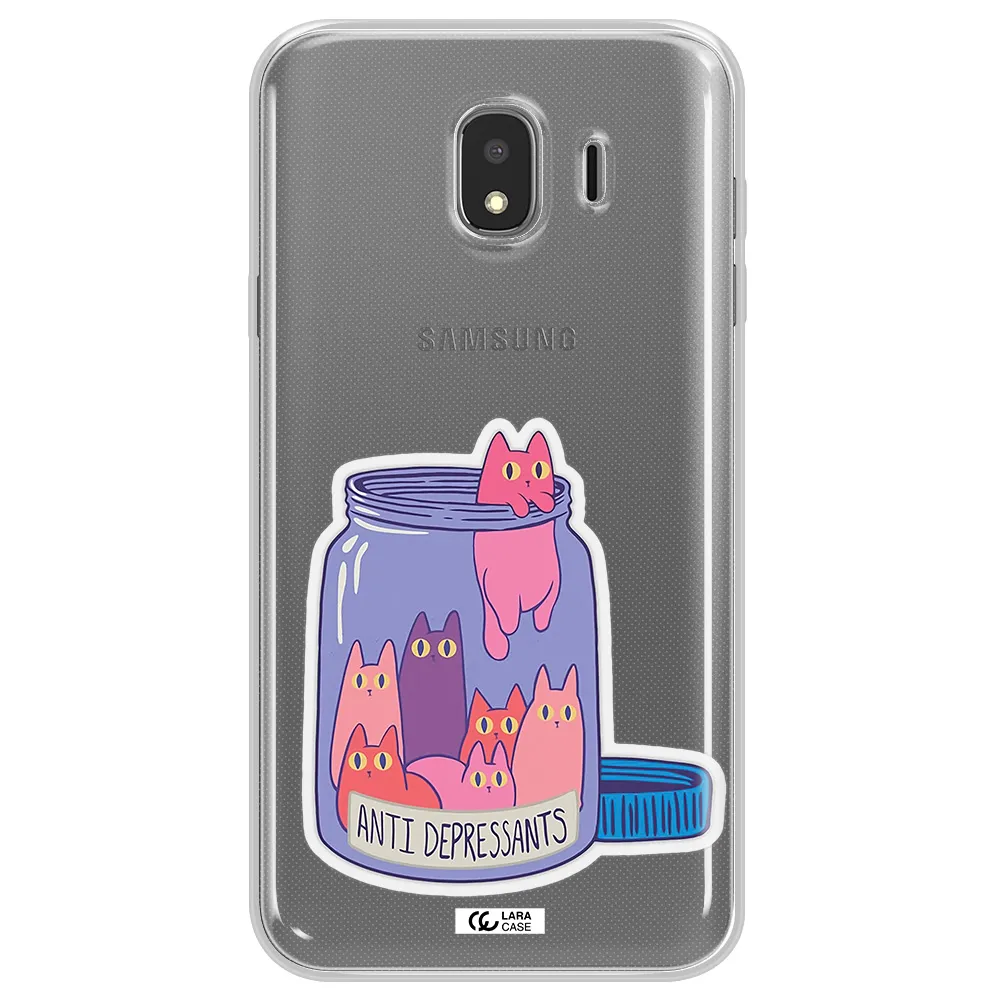 Anti Depressants Cats Samsung J4 Clear TPU Case