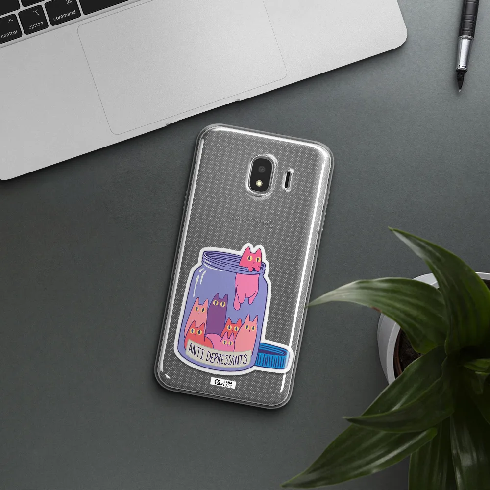 Anti Depressants Cats Samsung J4 Clear TPU Case