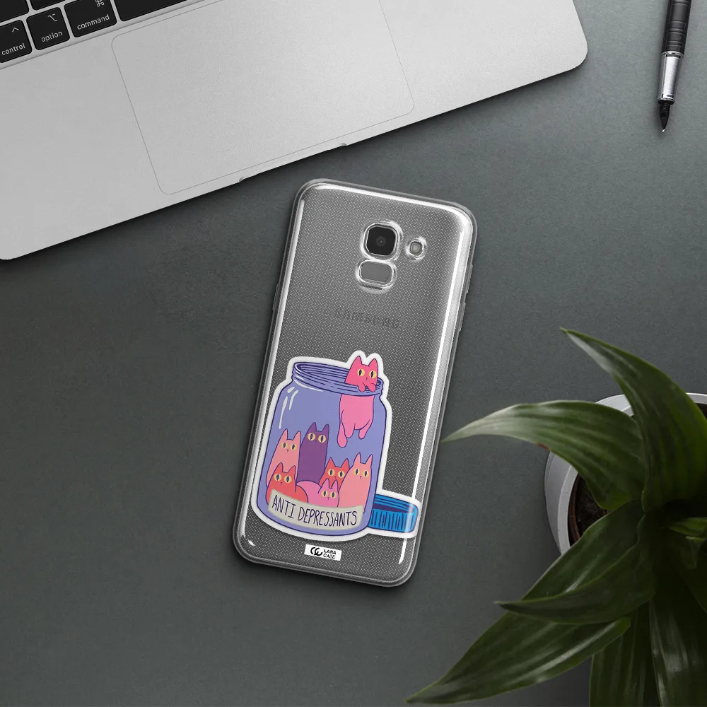 Anti Depressants Cats Samsung J6 Clear TPU Case