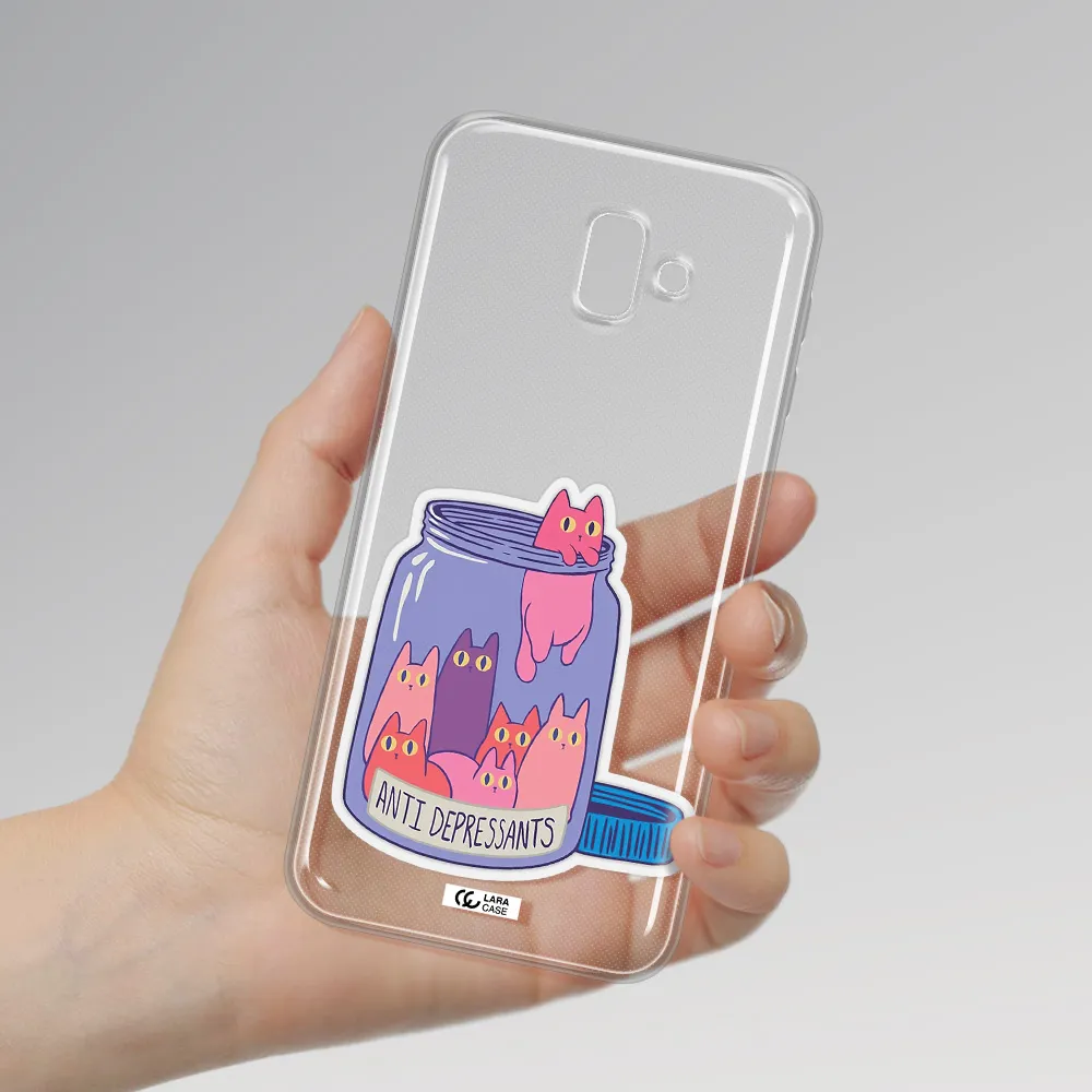 Anti Depressants Cats Samsung J6 Plus Clear TPU Case