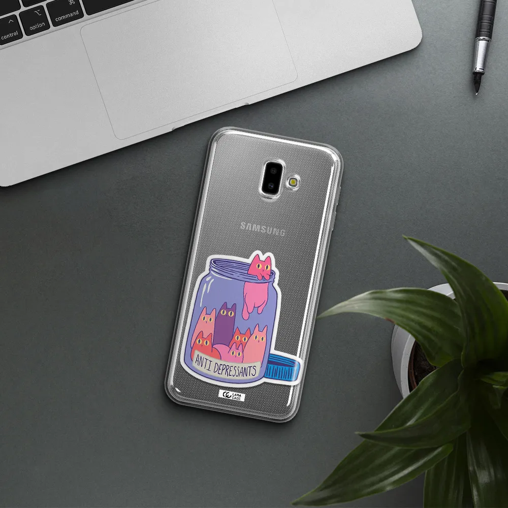 Anti Depressants Cats Samsung J6 Plus Clear TPU Case