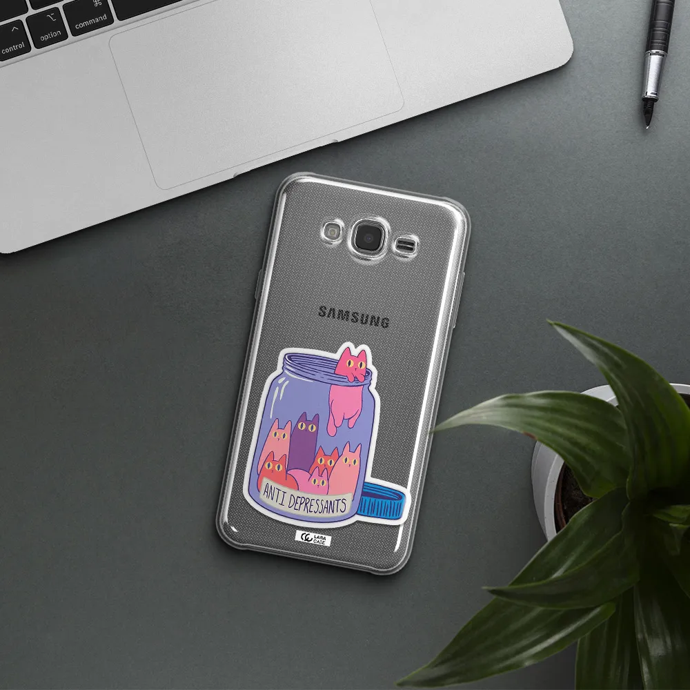 Anti Depressants Cats Samsung J7 Clear TPU Case