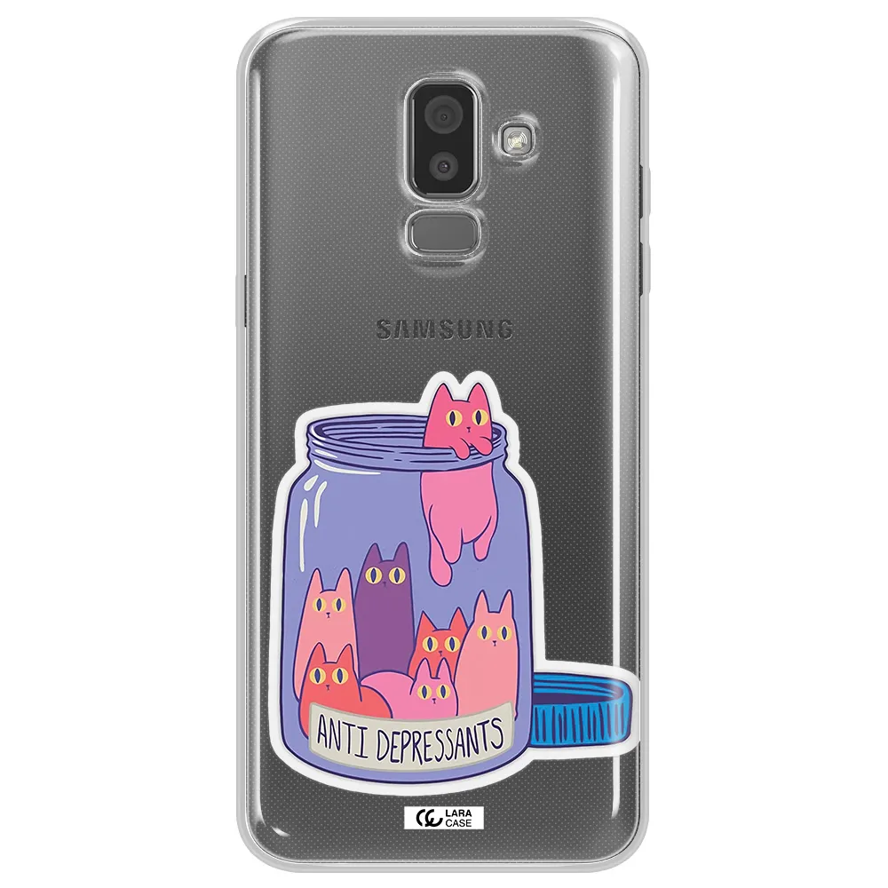 Anti Depressants Cats Samsung J8 Clear TPU Case