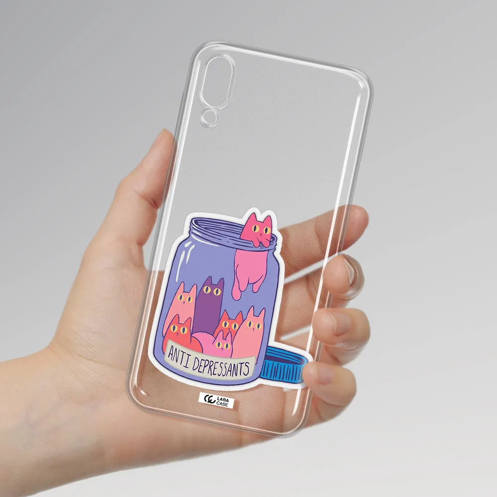 Anti Depressants Cats Samsung M10 Clear TPU Case