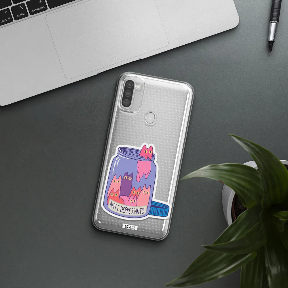 Anti Depressants Cats Samsung M11 Clear TPU Case