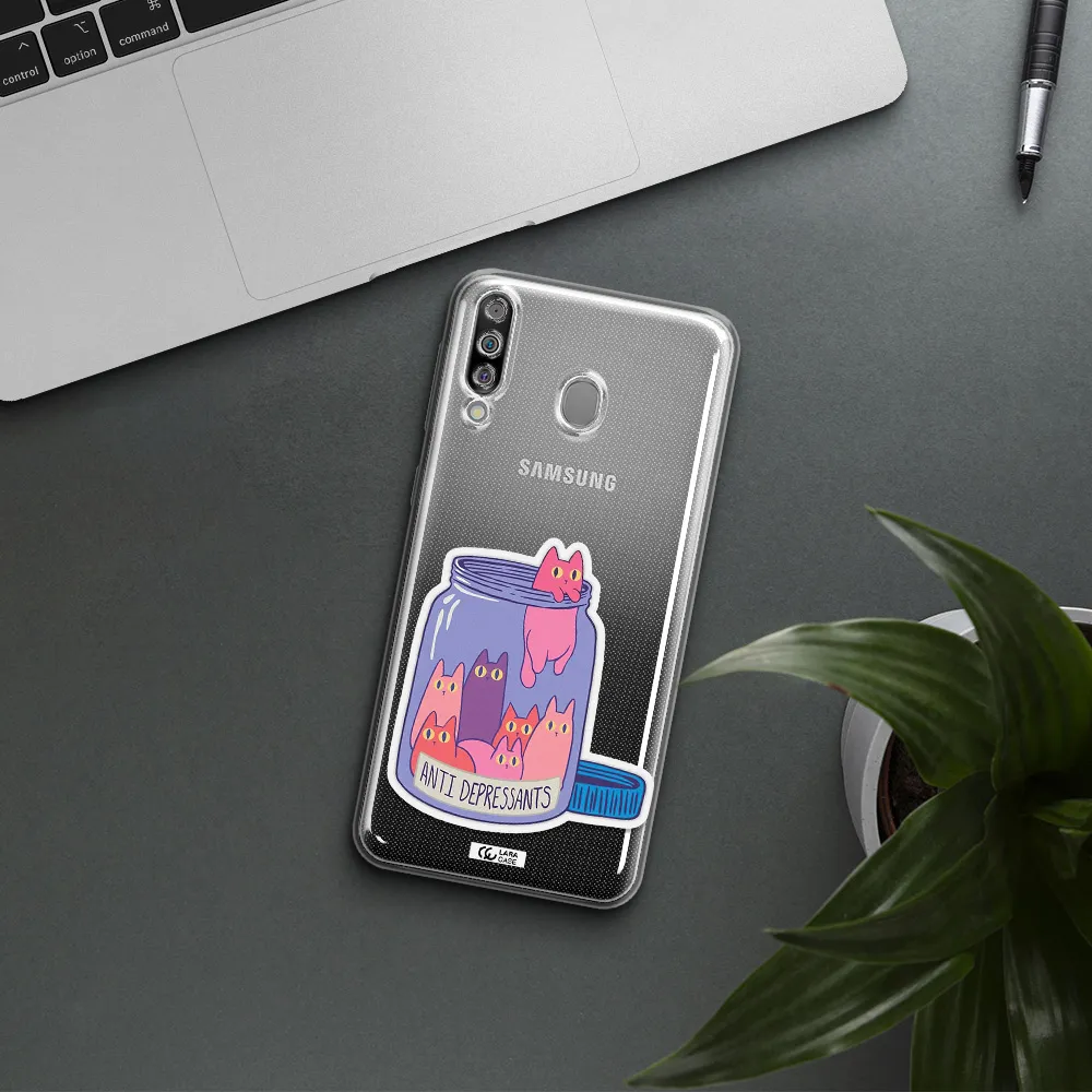 Anti Depressants Cats Samsung M30 Clear TPU Case