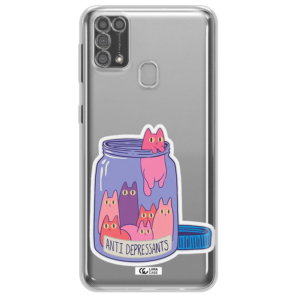 Anti Depressants Cats Samsung M31 Clear TPU Case