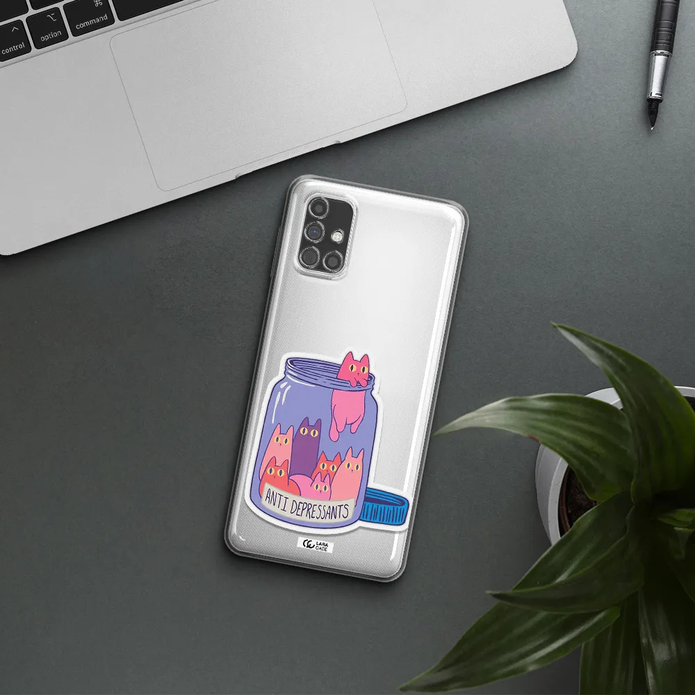 Anti Depressants Cats Samsung M31S Clear TPU Case