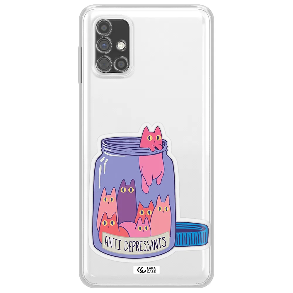Anti Depressants Cats Samsung M51 Clear TPU Case