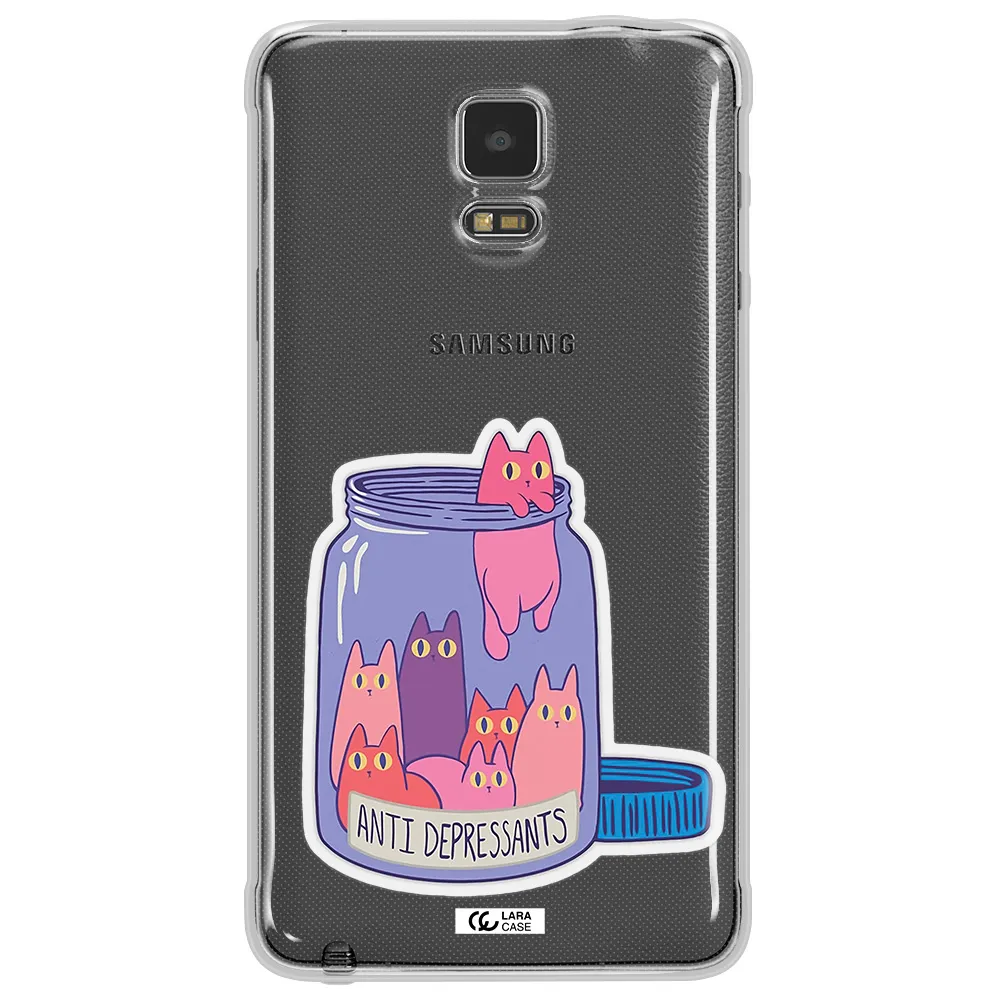 Anti Depressants Cats Samsung Note 4 Clear TPU Case