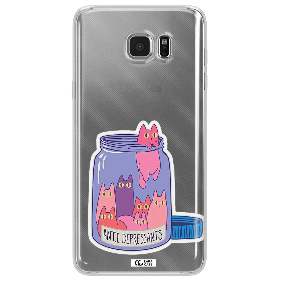Anti Depressants Cats Samsung Note 5 Clear TPU Case