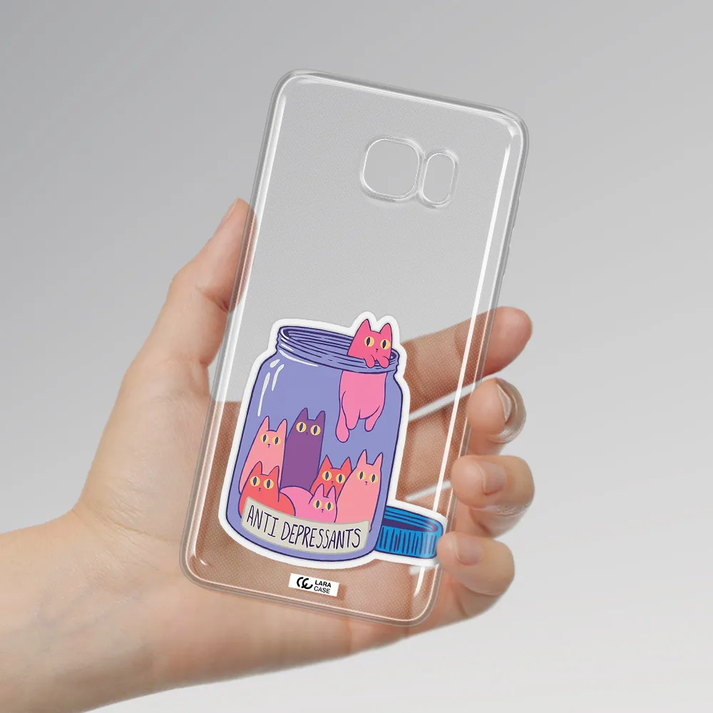 Anti Depressants Cats Samsung Note 5 Clear TPU Case