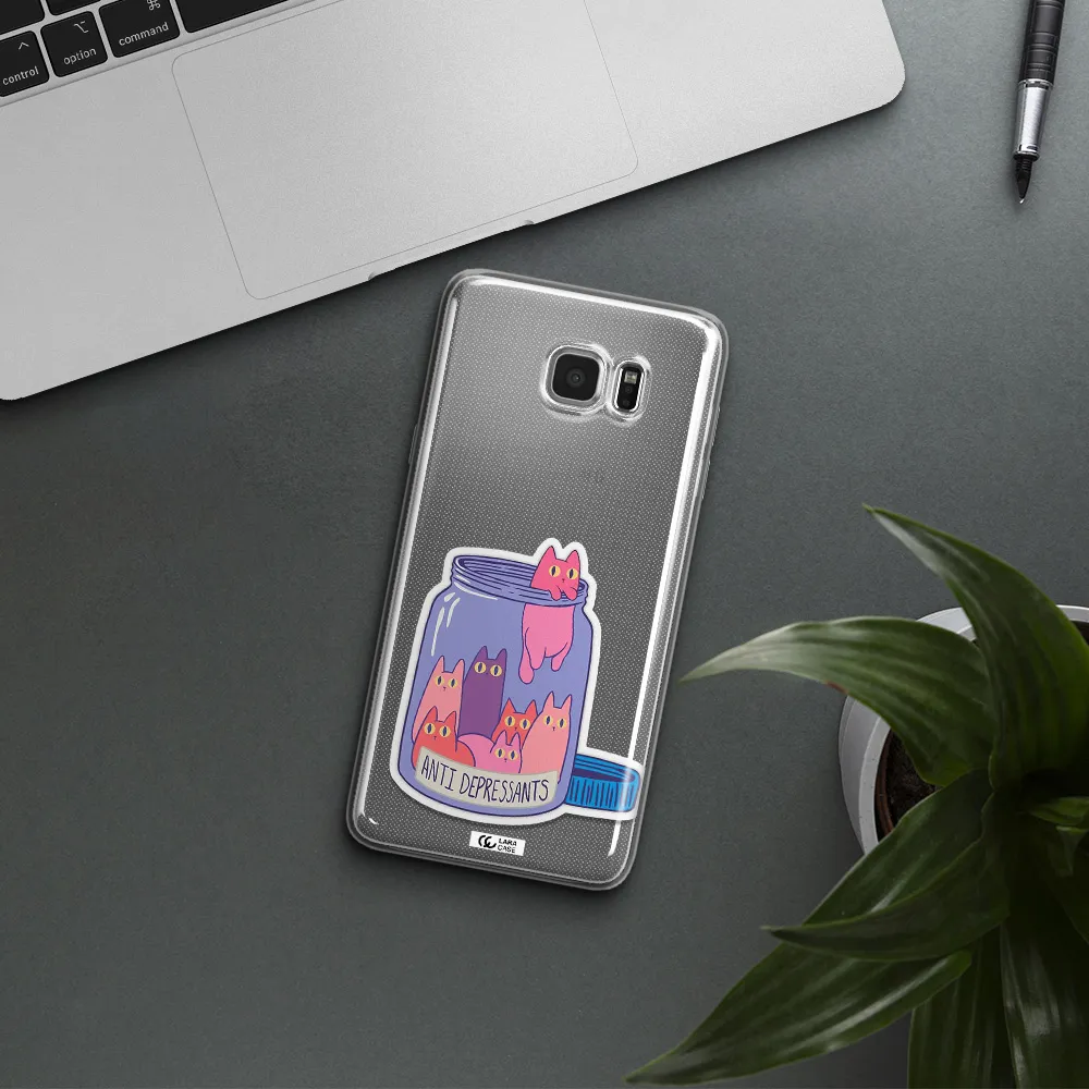 Anti Depressants Cats Samsung Note 5 Clear TPU Case
