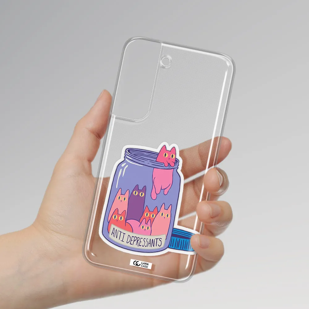 Anti Depressants Cats Samsung S 22 Plus Clear TPU Case