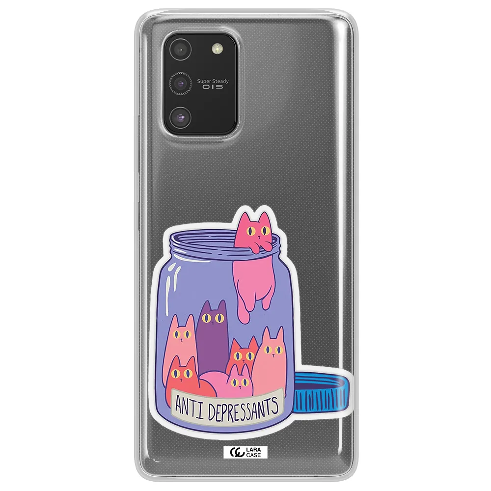 Anti Depressants Cats Samsung S10 Lite Clear TPU Case