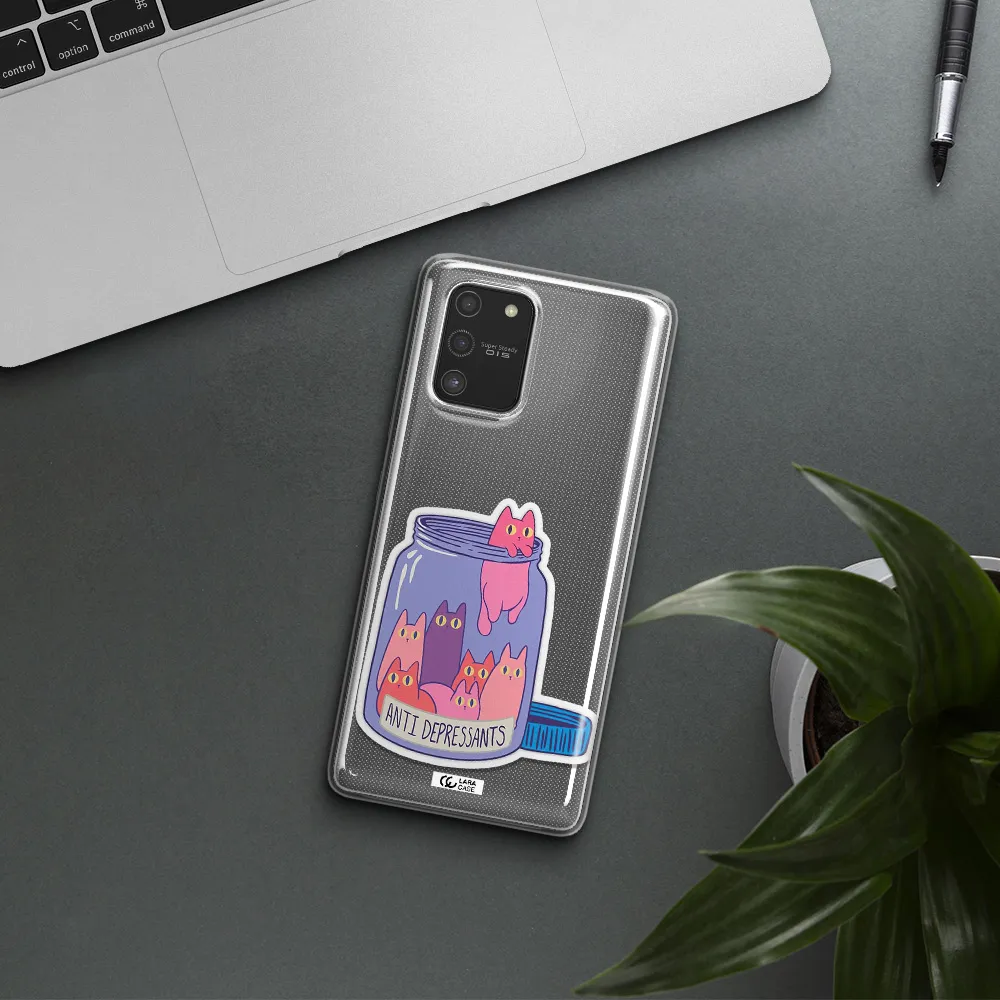 Anti Depressants Cats Samsung S10 Lite Clear TPU Case