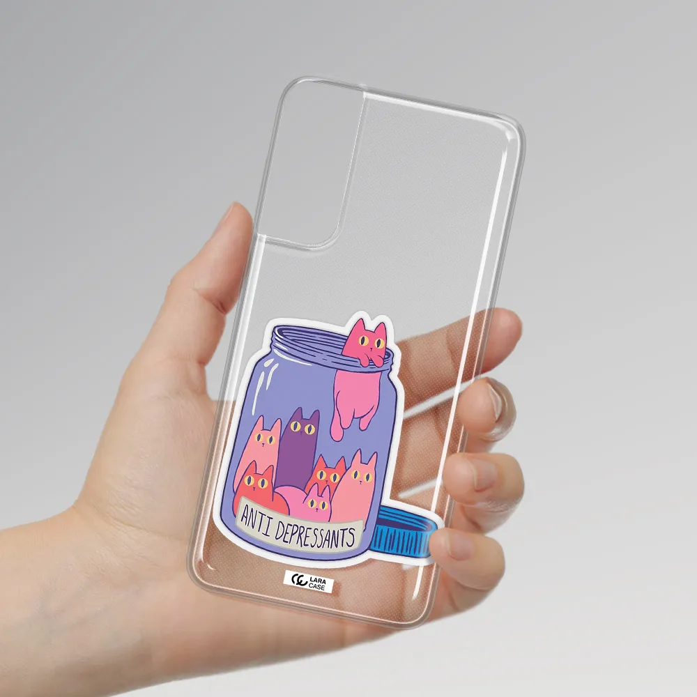 Anti Depressants Cats Samsung S21 Clear TPU Case
